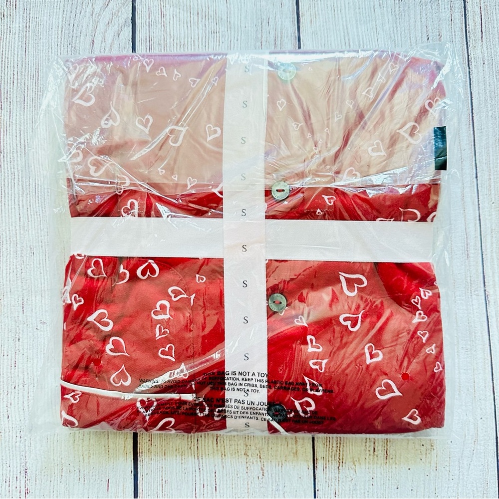 Victoria Secret’s Flannel Long Swirl Heart Pajama Set Size Small Short NEW - Picture 4 of 4